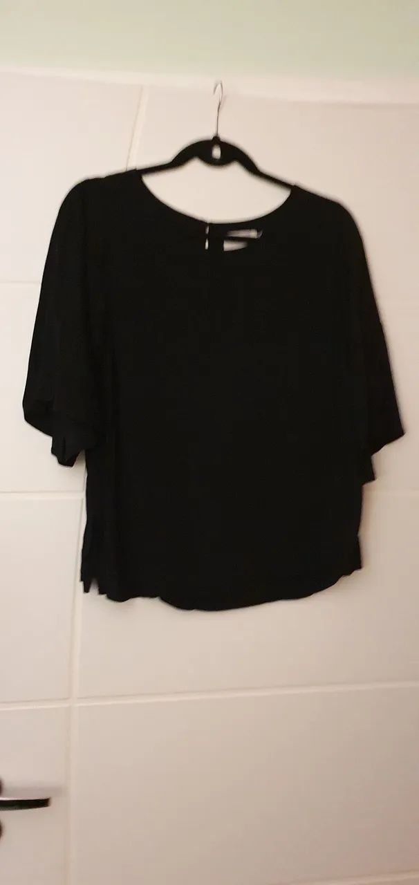 Blusa Azul Marinho Decote V Com Amarração - P. A Concept