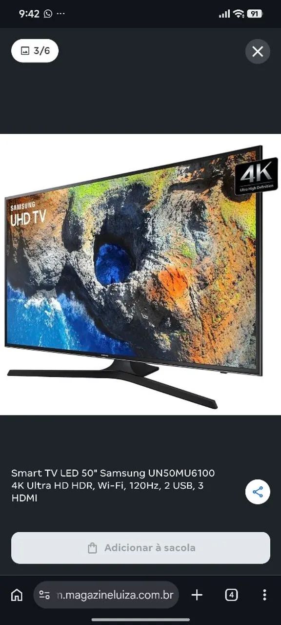 Smart TV LED 50 4k 2usb 3hdmi - Foto 2