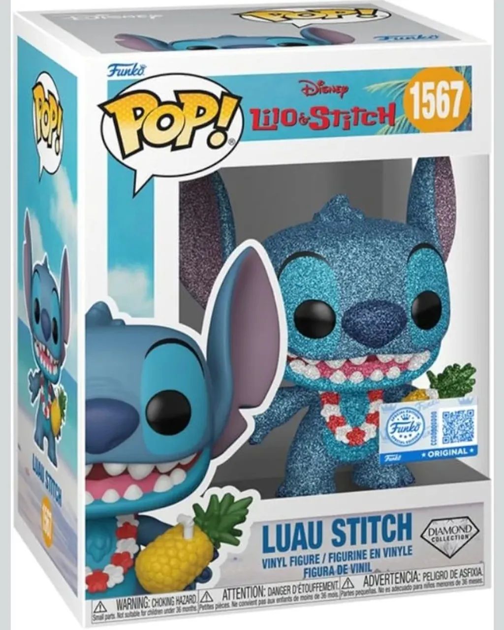 Boneco, Funko POP! Luau Stitch (Diamond), Disney Lilo & Stitch - 10 cm - Foto 4