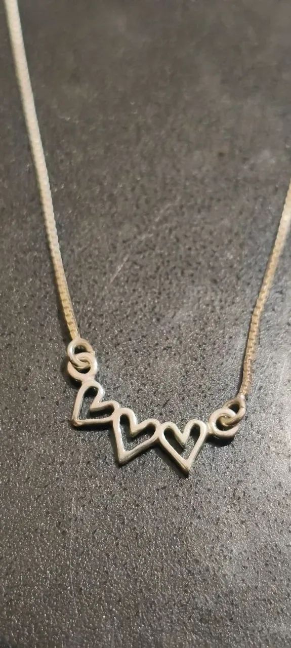 Choker 3 corações PRATA 925