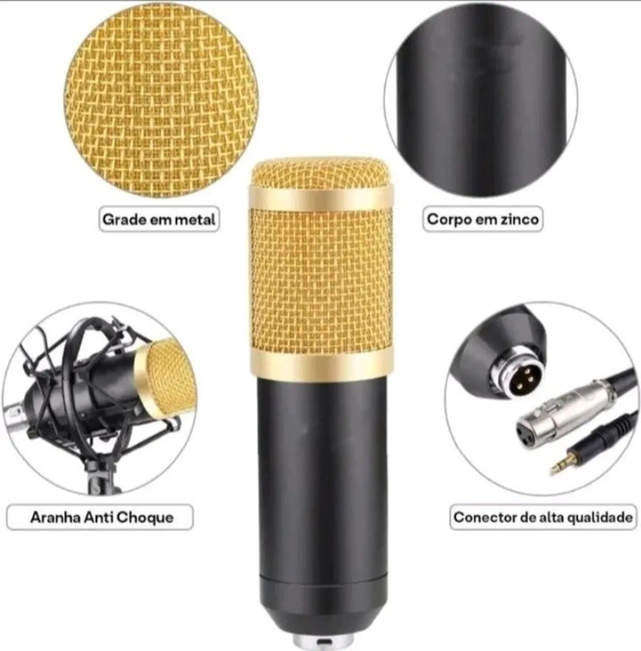 Microfone BM800 + Phantom Power 48V (kit completo) - Foto 2