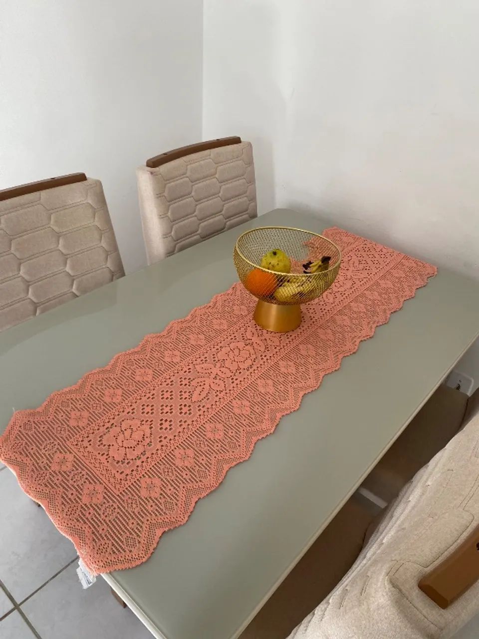 Mesa de Jantar Retangular 4 Lugares com Tampo de Vidro + Cadeiras Estofadas (Com NF) - Foto 5