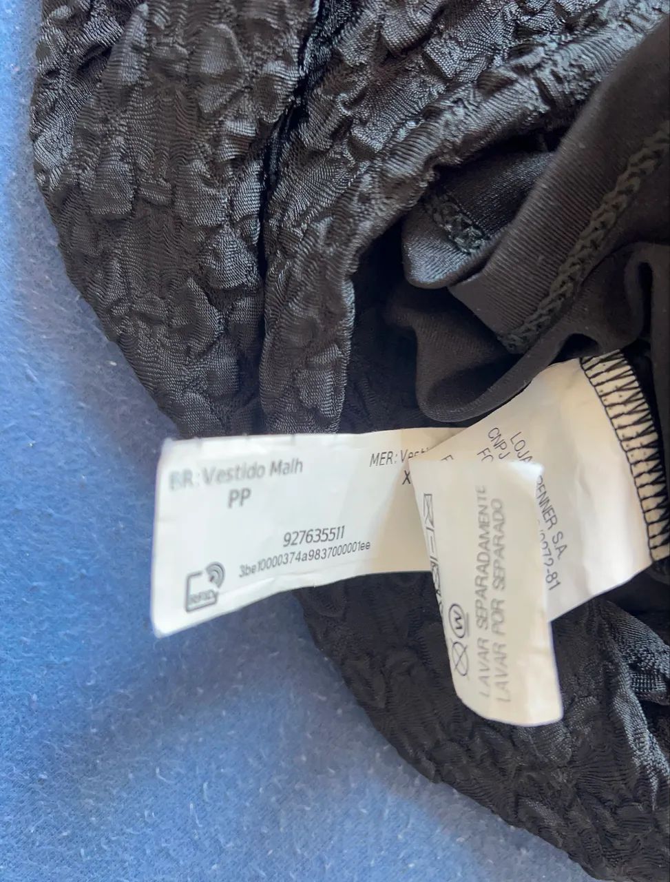 estido Ombro A Ombro Com Babado E Texturas Preto - Foto 3