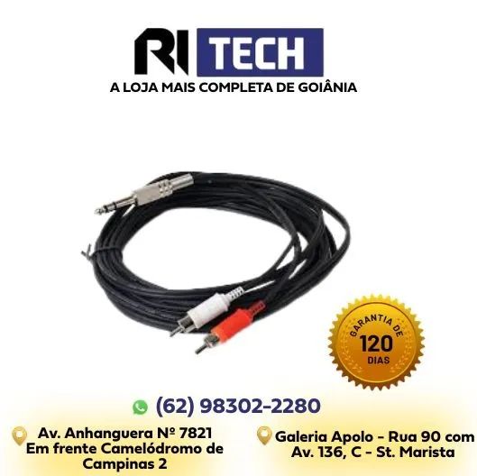 Cabo De Áudio P10 X 2 RCA 1,5m