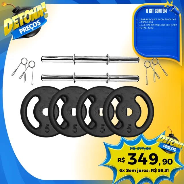 Anilhas 10KG Ferro Emborrachada - Foto 4