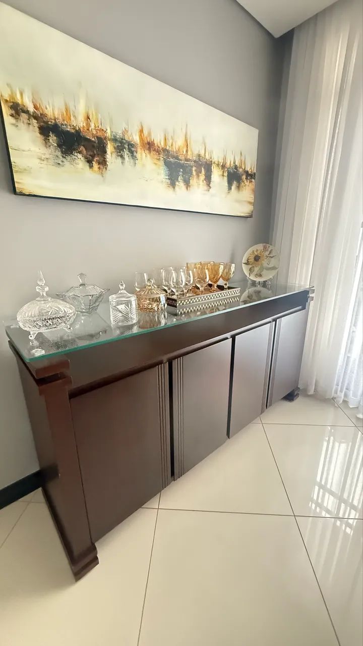 Conjunto de jantar: mesa com 6 cadeiras + buffet aparador. - Foto 5