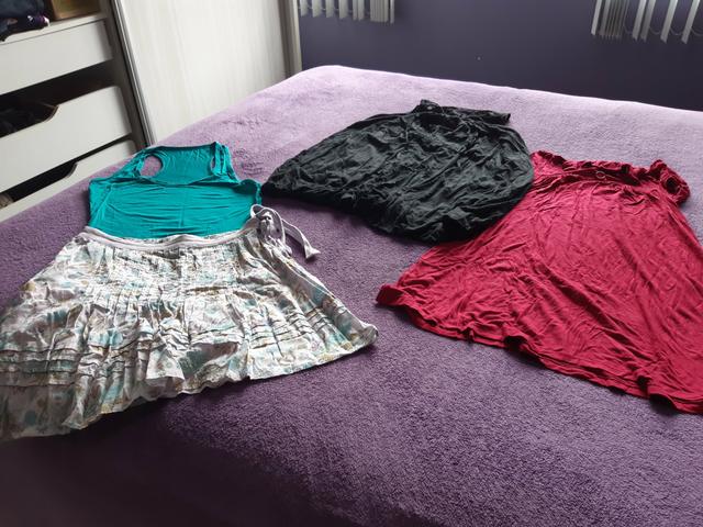3 peças vestido 1 saia
