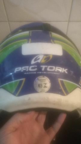 Capacete pró Tork com óculos e adaptador pra câmera - Foto 5