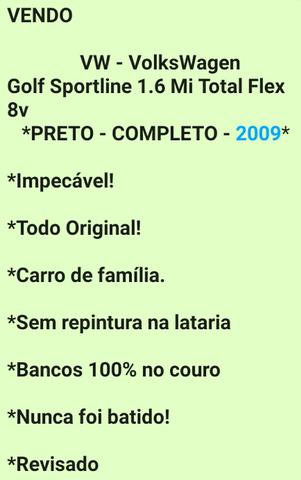 Vendo vw volkswagem golf sportline - preto - completo - 2009 - Foto 2
