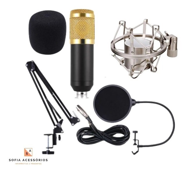Microfone Condensador Profissional BM800 + Braço Articulado - Foto 3
