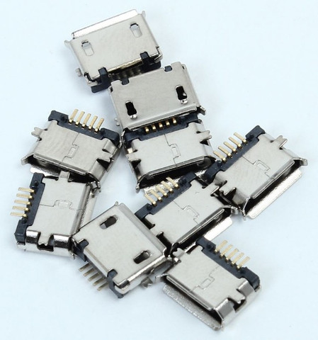 COD-CP117 KIT 4 Unidades Conector Micro Usb Tipo B Femea 5 Pinos Soquete Robotica
