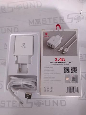 Kit carregador . 2 usb,2.4A. cabo tipo C. Novo. - Foto 2