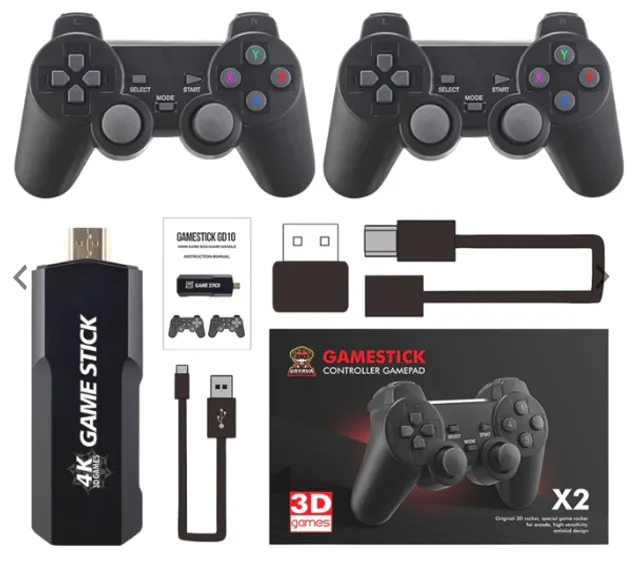 Video Game Stick Lite Console Portátil 64G +10.000 Jogos Retrô Controle  Wireless Modelo PS2