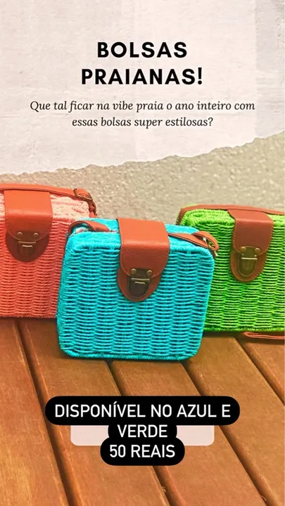 Bolsa azul e verde praia