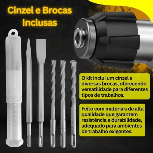 Martelete Rotativo Hammer Drill 2050W 220V Bomder BOM-9530 - Foto 3