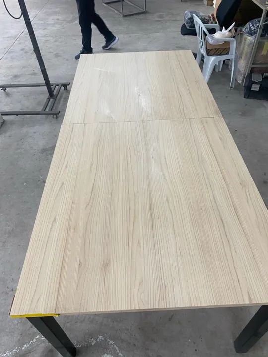 Mesa de Escritório Industrial em Aço e Madeira - Foto 4