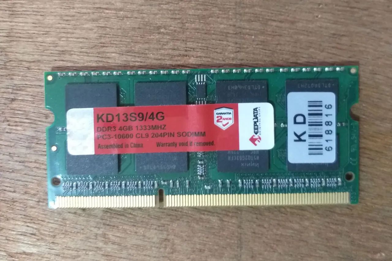 Memória RAM NOTEBOOK 4Gb 1333Mhx