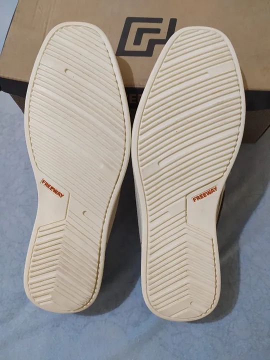 Mocassim masculino Freeway Evora001 couro Bone tamanho 40 - Foto 4