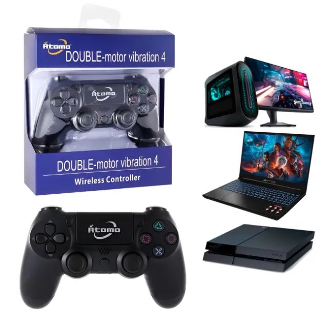 Controle Gamepad Joystick Sem Fio USB Doubleshock para Console PS4 Notebook PC Gamer