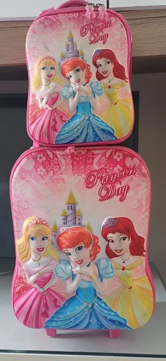 Conjunto de malas infantis princesas Disney