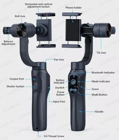 Bastão Estabilizador Digital Gimbal 3 Eixos F10 + Tripé - Foto 5