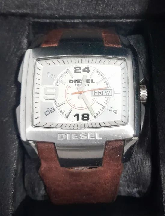 RELOGIO DIESEL ORIGINAL COM PULSEIRA DE COURO MARROM FRETE GRATIS - Foto 3