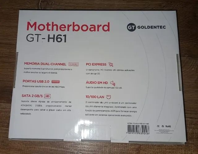 Caixa Vazia de Placa Mãe GT-H61 com Manual e Mídia - Foto 3