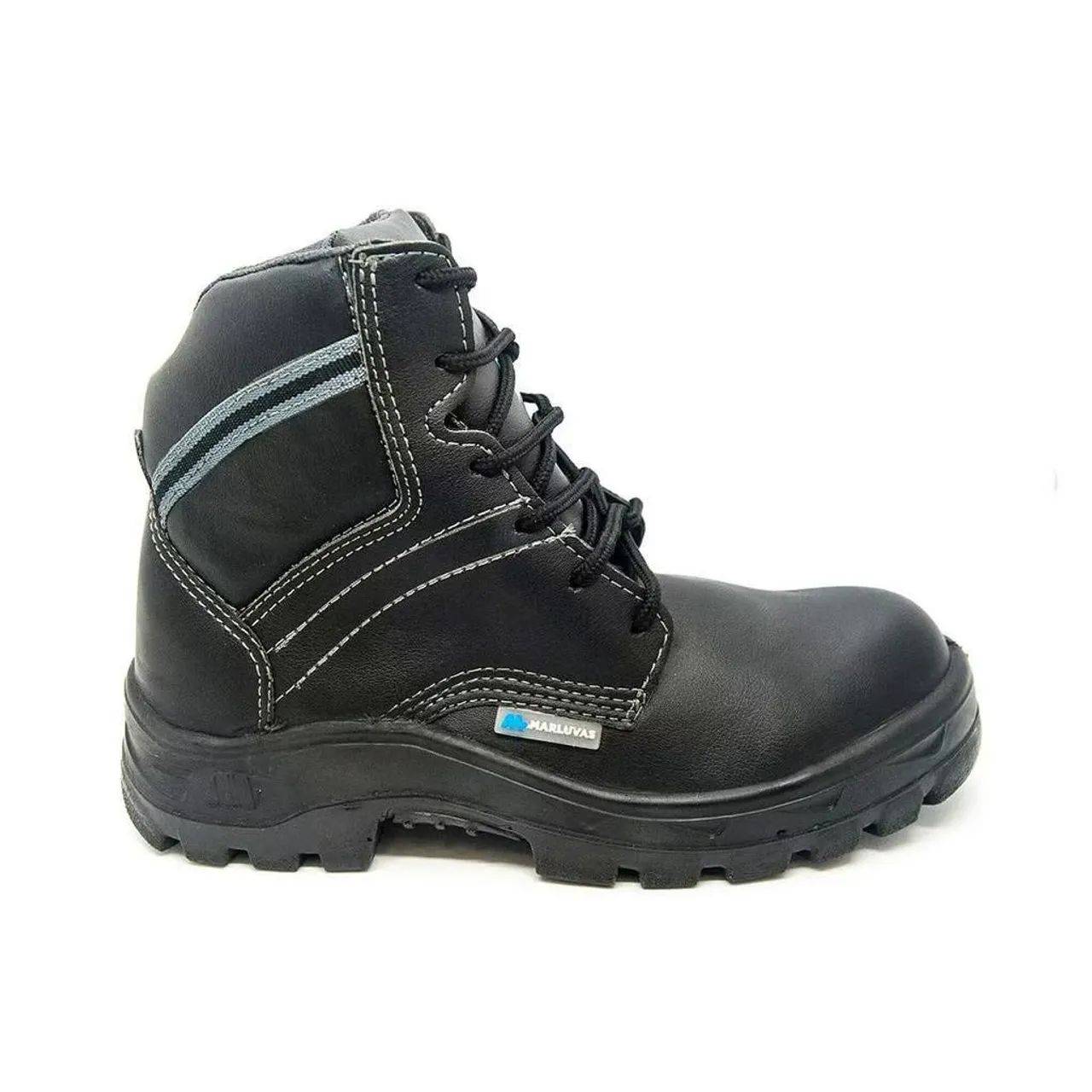 Bota Segurança Couro Preto Marluvas  Bico Composite palmilha antiperfurante - Foto 3