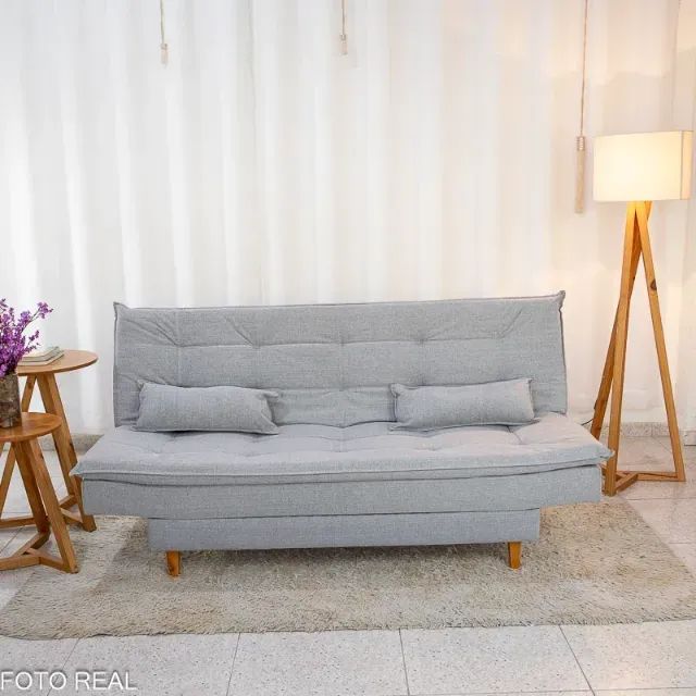 Sofá Cama Premium Linho Cinza   Pronta Entrega! - Foto 2