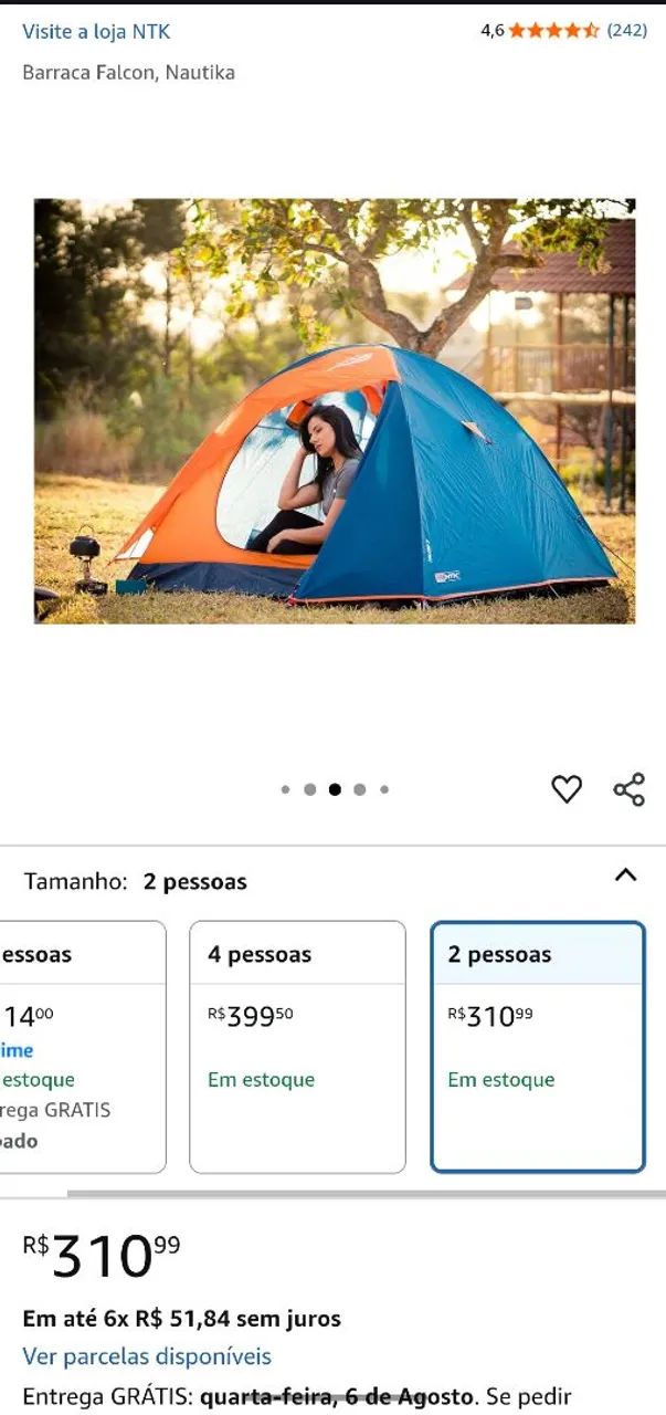 Barraca Falcon Nautika para 2 Pessoas