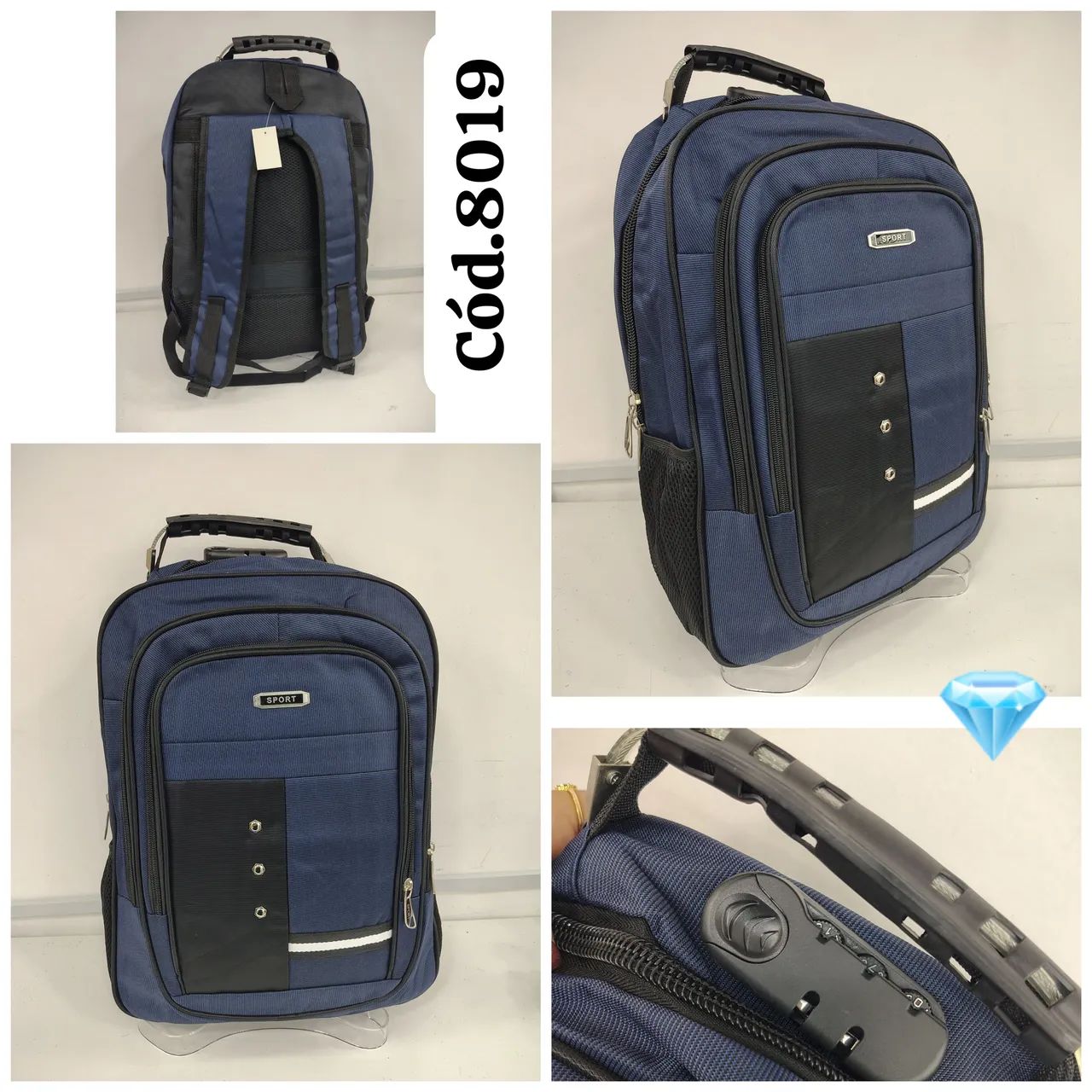 Mochila masculina c/cadeado, entrega com taxa  - Foto 2