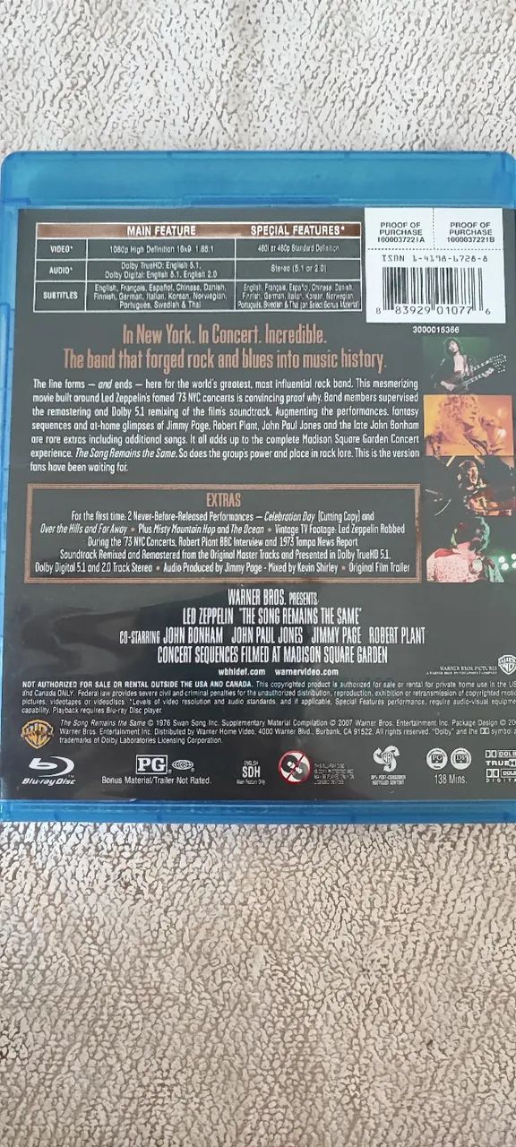 Blu-Ray Led Zeppelin - The Song Remains The Same (Bluray) - Foto 2