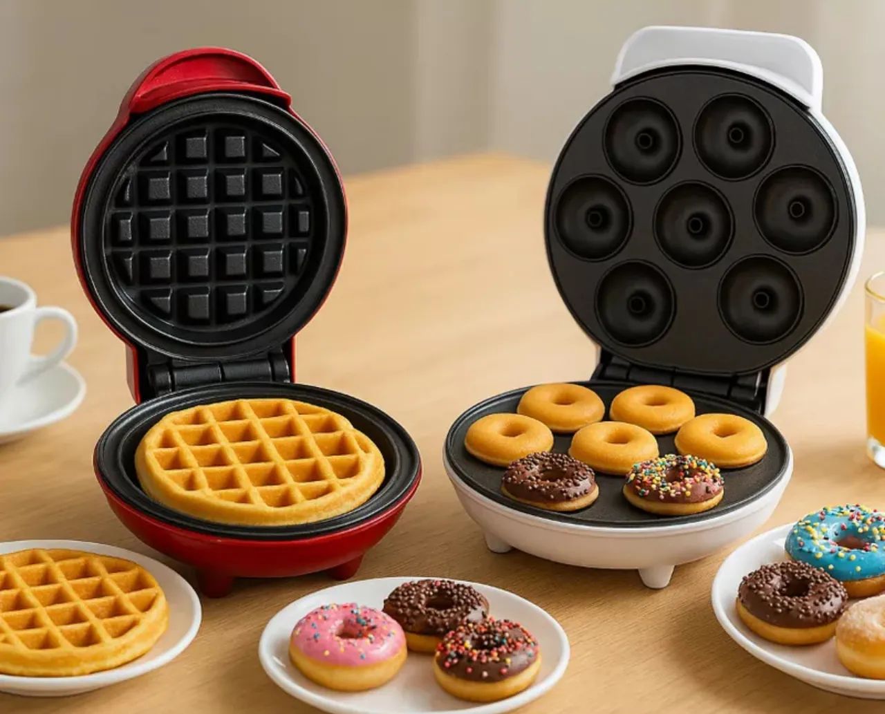 Mini Máquina de Waffle e Donuts 110v 
