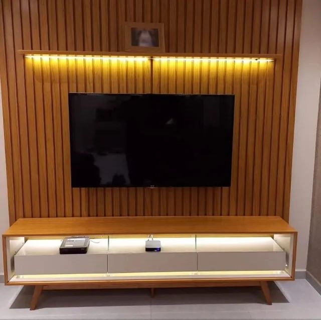 Conj. Painel Nobre e Rack Requinte c/ Led DIVIDIMOS EM ATE 10 X SEM JUROS 