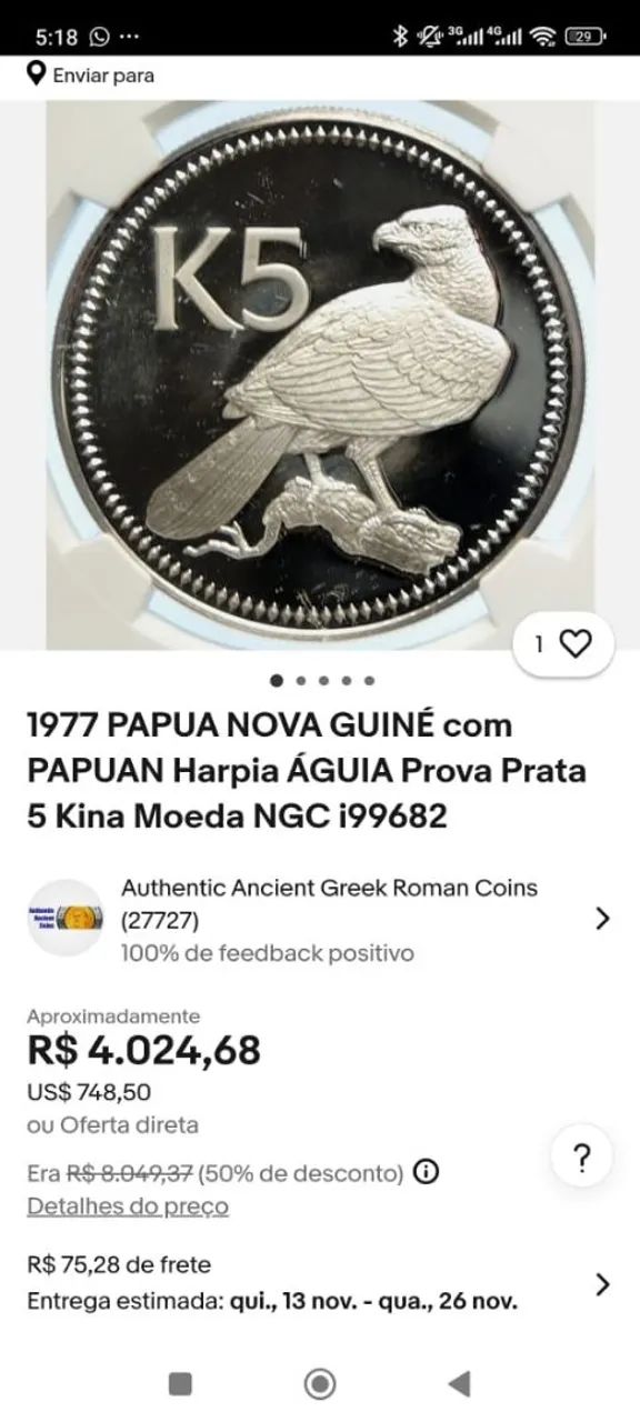 Moedas de Prata antigas Papua New Guinea - Foto 5