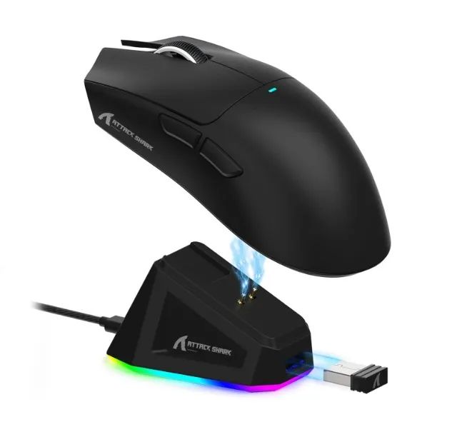 Mouse Sem Fio Attack Shark x11 Black 22000 DPI RECARREGAVEL - Foto 4