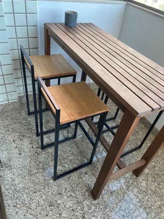 Mesa alta/ aparador de madeira maciça Tokstok - Foto 2