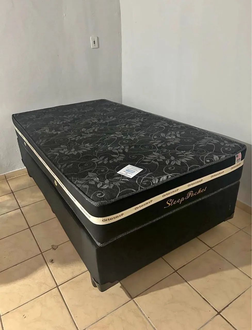 Cama solteirão box e colchão molas ensacadas 