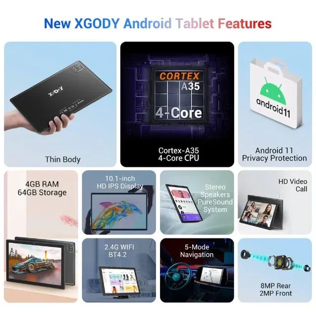 Super Tablet Pc X-Gody Android 11 4GB/64GB - Foto 4