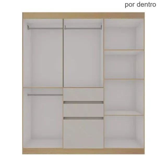 Roupeiro berna com 7 portas e espelho  - Foto 2