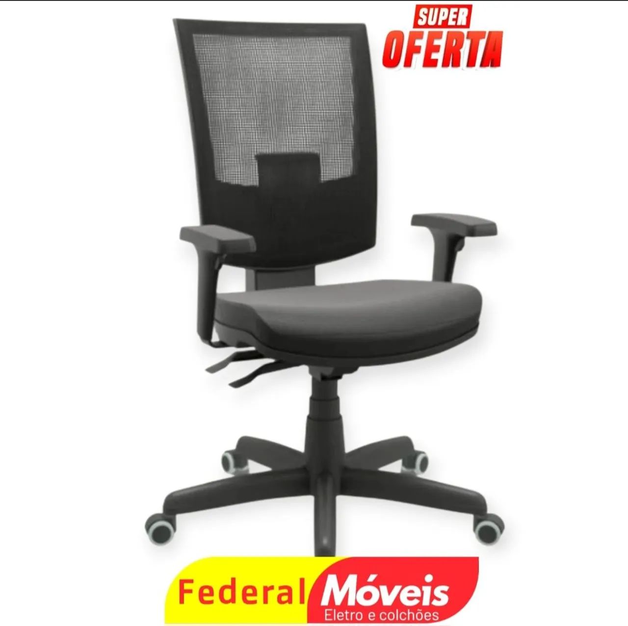 Cadeira Executiva Giratória Black System - NOVA - Confortável, prática e moderna