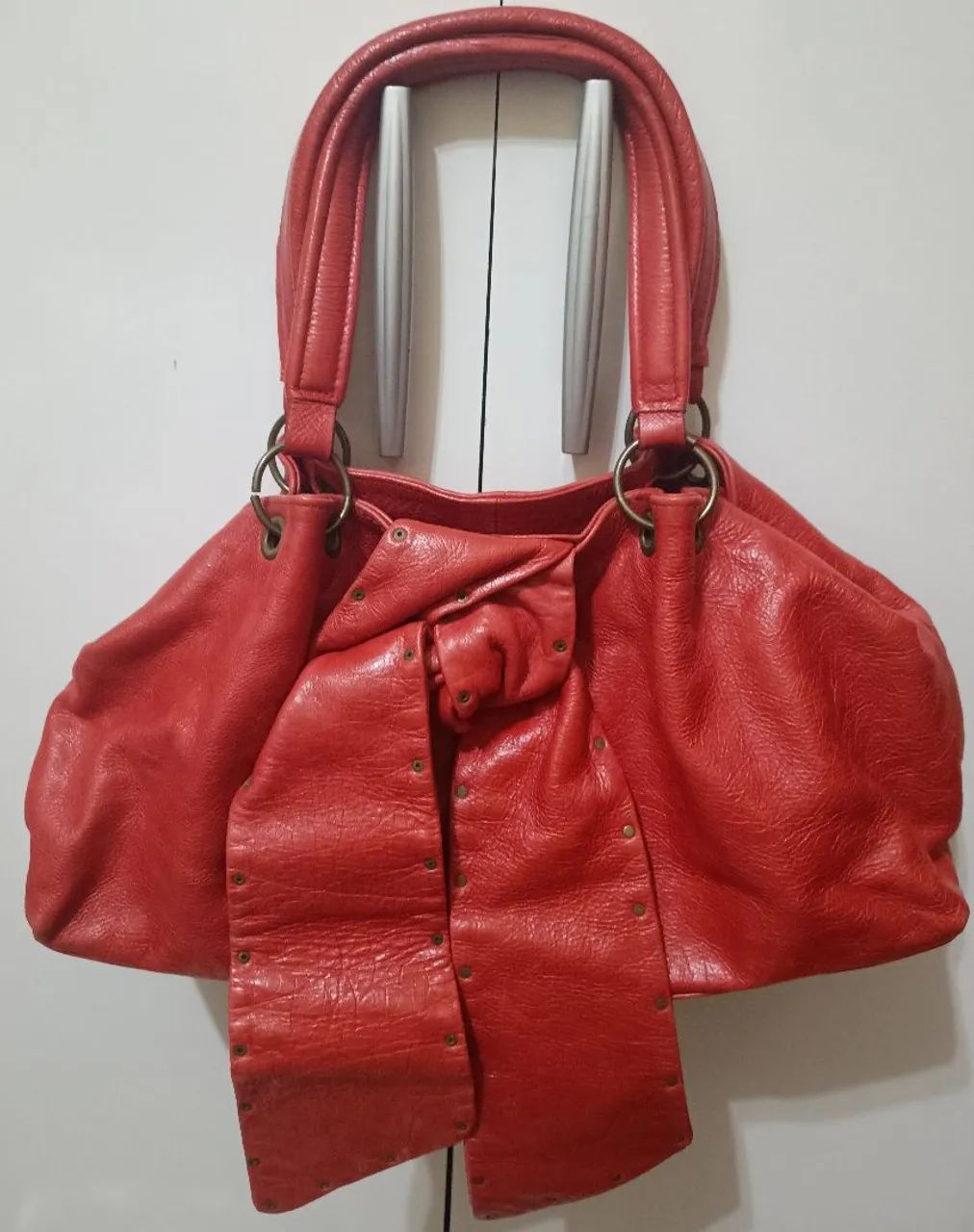 Bolsa Vermelha de Couro Luiza Barcelos 