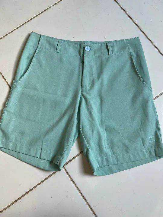 Bermuda linho c/algodão verde 