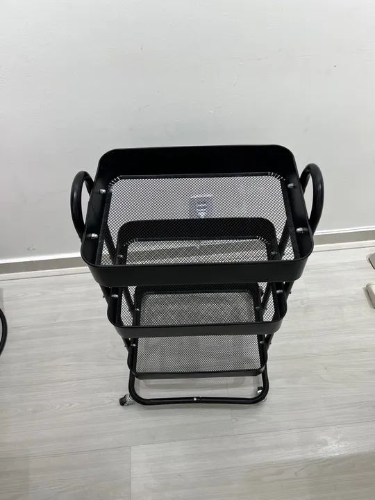 Carrinho de organização 3 andares preto