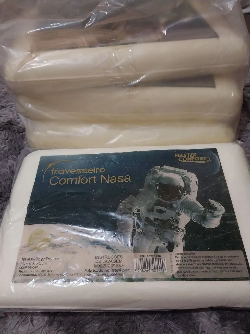 Kit novo com 4 Travesseiro Comfort Nasa - 50cm x 70cm