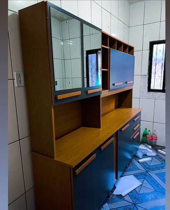 Armário de Cozinha Antonela com Espelhos - Novo - Foto 2