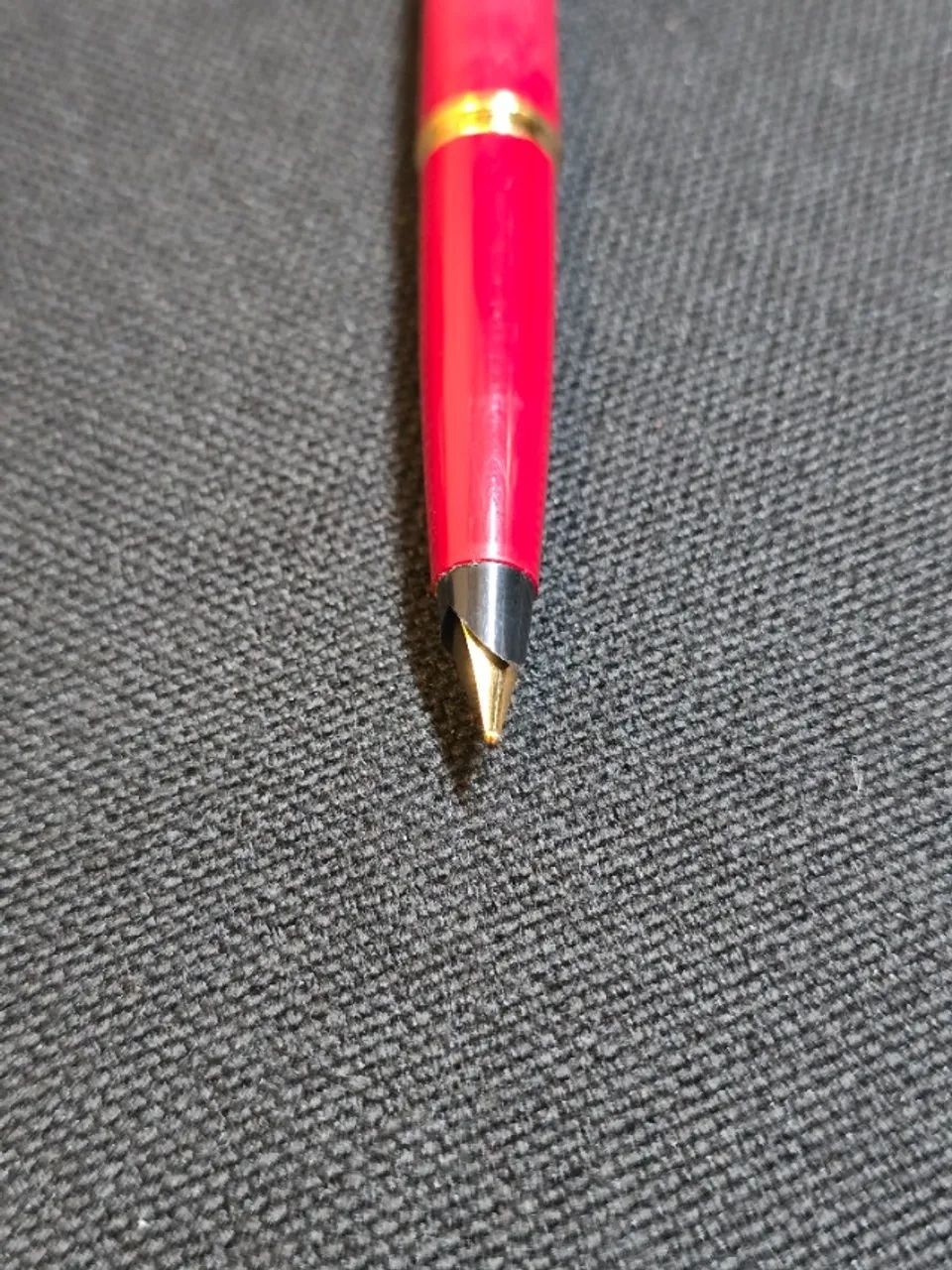 Tinteiro Parker 45 Especial - ouro aço escovado vermelho bordo - Foto 5