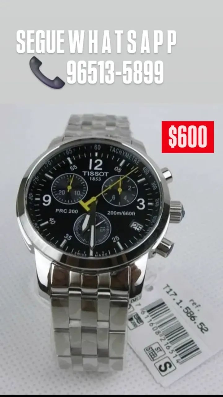 Relógio Tissot Prc 200 - Fundo Preto Multifuncional  - Foto 2