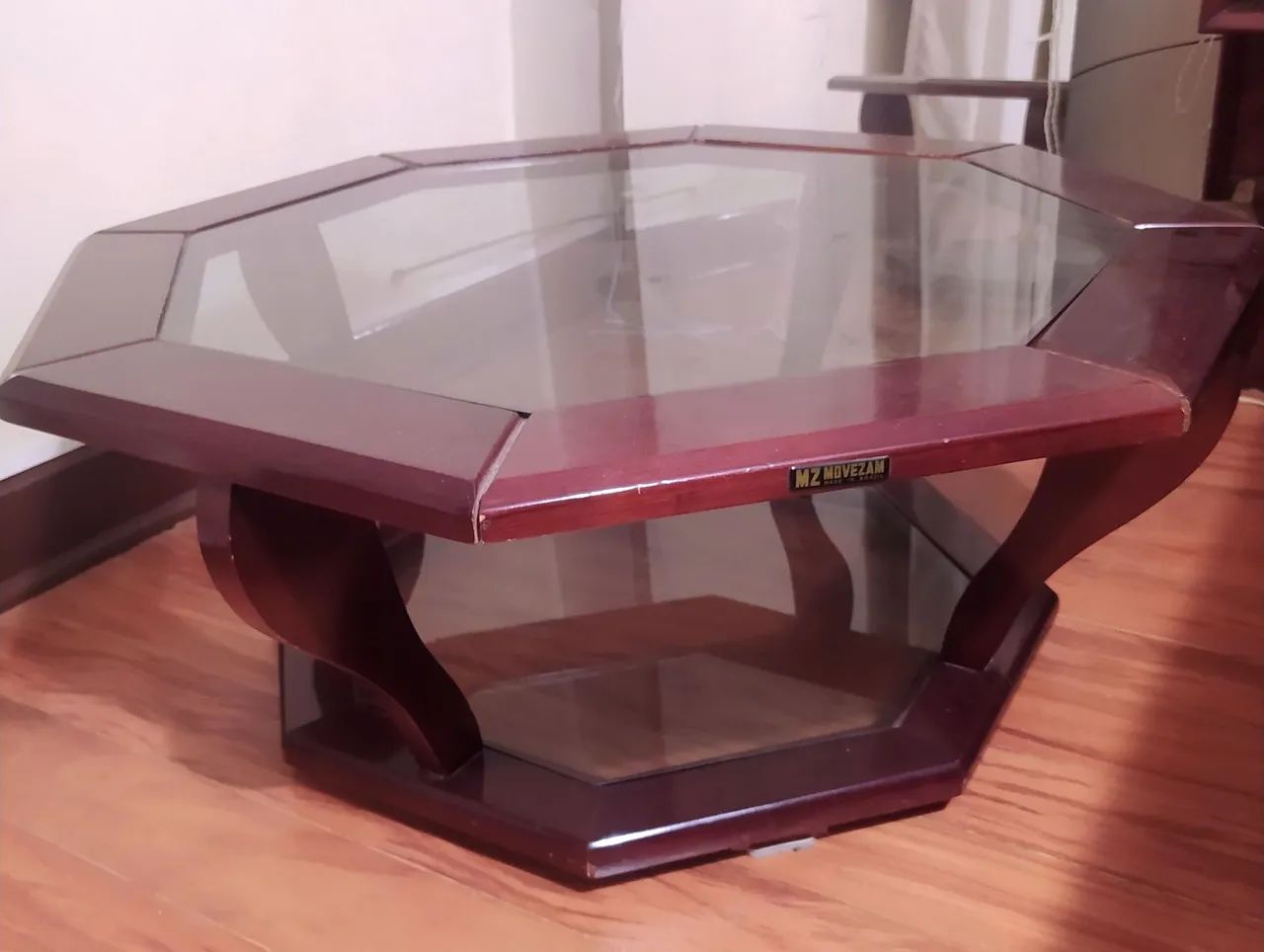 Mesa de Centro de Vidro em Madeira - Foto 2