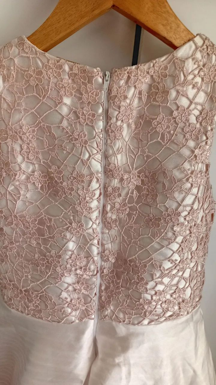 Vestido de Daminha Rosa e Branco  - Foto 3